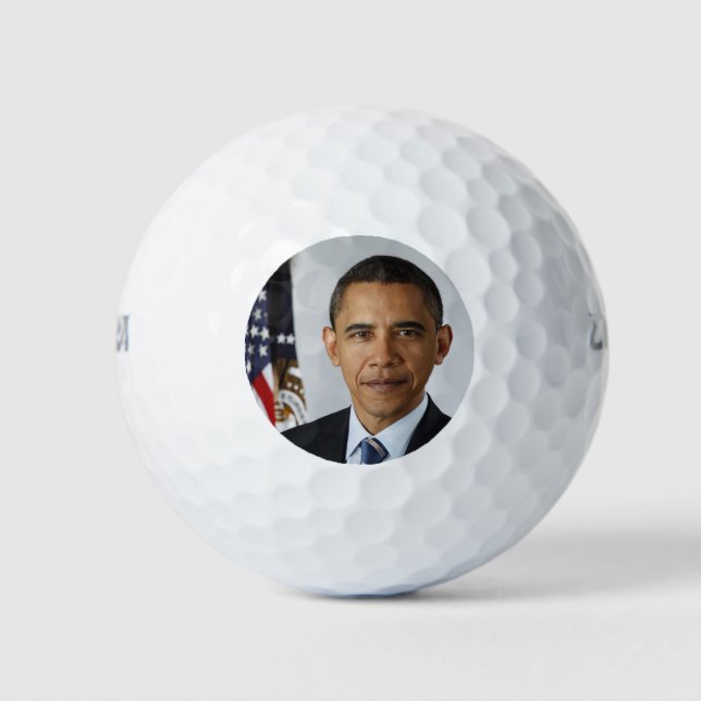 Barack Obama US-Präsident Weißes Haus Portrait Golfball (Vorderseite)