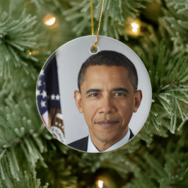 Barack Obama US-Präsident Weißes Haus Portrait Keramik Ornament