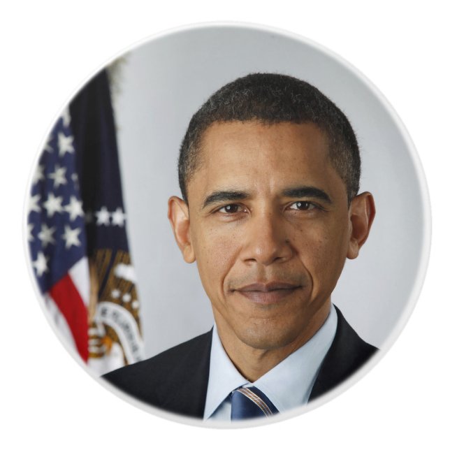 Barack Obama US-Präsident Weißes Haus Portrait Keramikknauf (Vorderseite)
