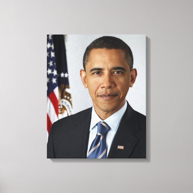 Barack Obama US-Präsident Weißes Haus Portrait Leinwanddruck (Vorderseite)
