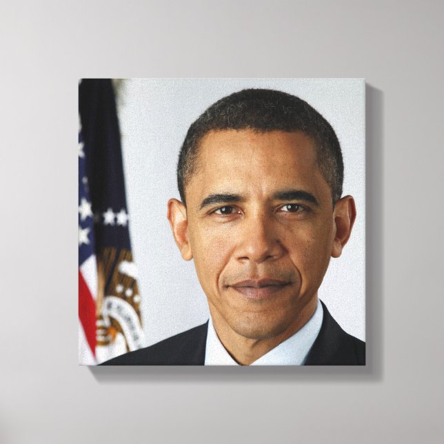 Barack Obama US-Präsident Weißes Haus Portrait Leinwanddruck (Vorderseite)