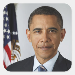Barack Obama US-Präsident Weißes Haus Portrait Quadratischer Aufkleber