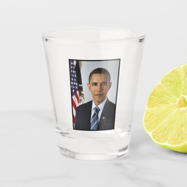 Barack Obama US-Präsident Weißes Haus Portrait Schnapsglas (Vorderseite)