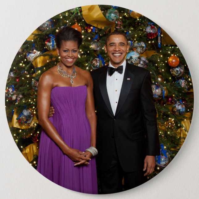 Barack Obama US-Präsident White House Weihnachten Button (Vorderseite)