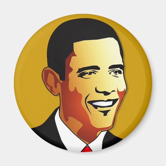 Barack Obama Vector Illustration Magnet (Vorne)
