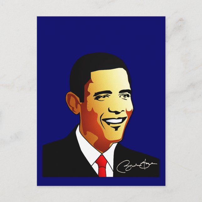 Barack Obama Vector Illustration Postkarte (Vorderseite)
