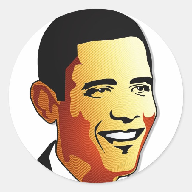 Barack Obama Vector Illustration Runder Aufkleber (Vorderseite)