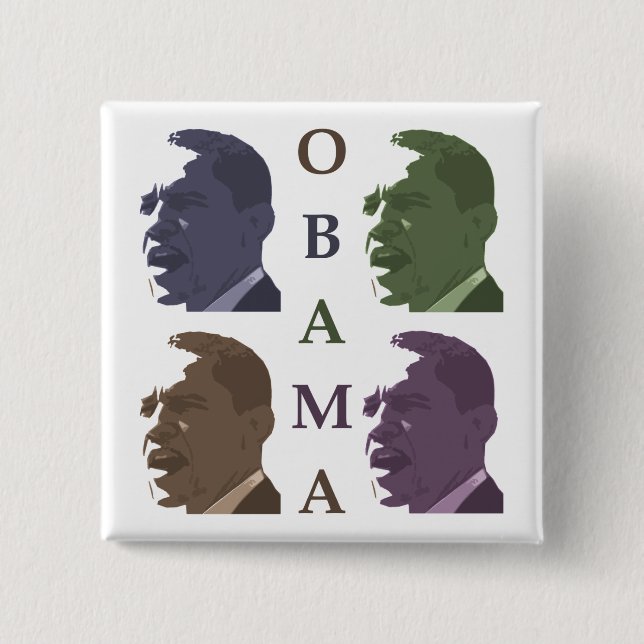 Barack Obama wusch Farbkampagnen-Knopf Button (Vorderseite)