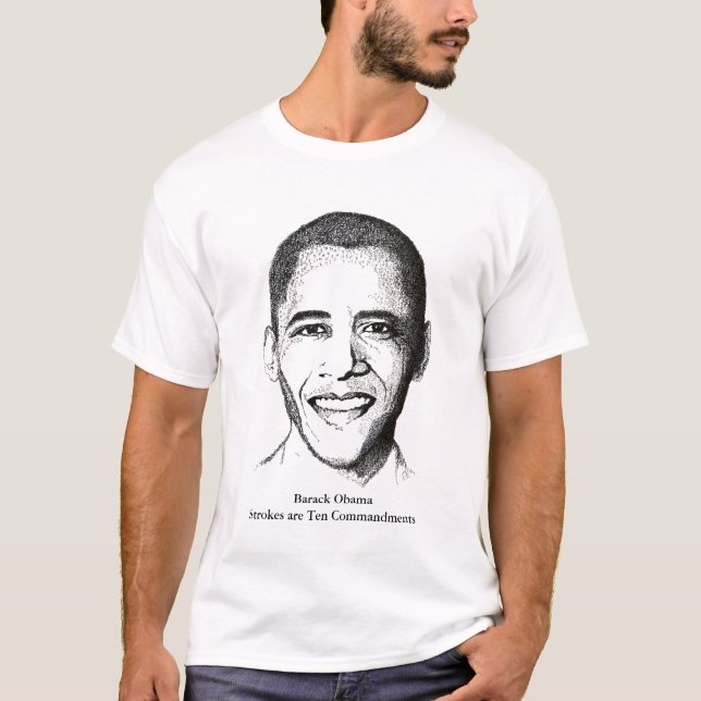 Barack Obama - zehn Gebote T-Shirt (Vorderseite)