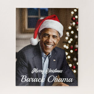 Barack Obama zu Weihnachten in der Weihnachtsmannm Puzzle