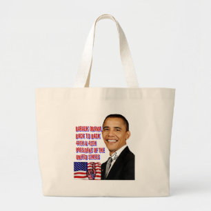 Barack Obama, zurück auf Zurück_ Jumbo Stoffbeutel