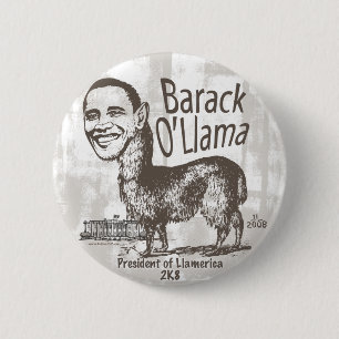 Barack O'Llama 2008 Button