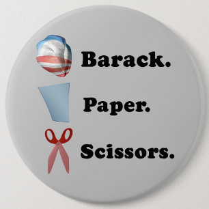 Barack. Papier. Scheren Button