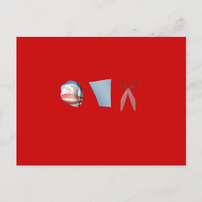 BARACK PAPIERSCISSOREN POSTKARTE (Vorderseite)