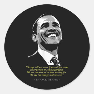 Barack Präsident Obama Zitat Runder Aufkleber