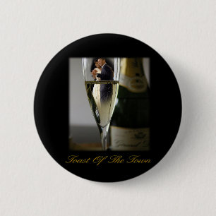 BARACK U. MICHELLE OBAMA:  TOAST DER STADT BUTTON