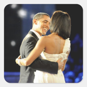 Barack und Michele Obama Quadratischer Aufkleber