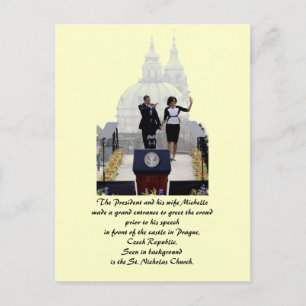 Barack und Michelle in Prag Postkarte