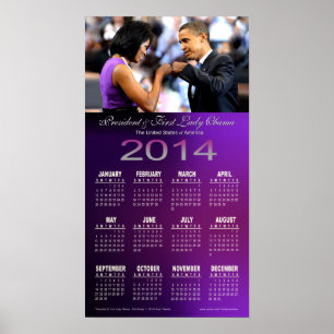Barack und Michelle Obama Fist Bump Calendar 2014 Poster