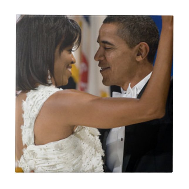 Barack und Michelle Obama Fliese (Vorderseite)
