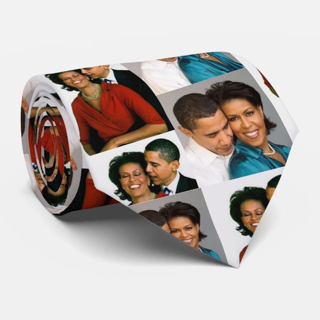 BARACK UND MICHELLE OBAMA KRAWATTE (Gerollt)