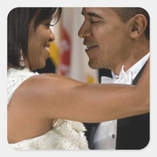 Barack und Michelle Obama Quadratischer Aufkleber