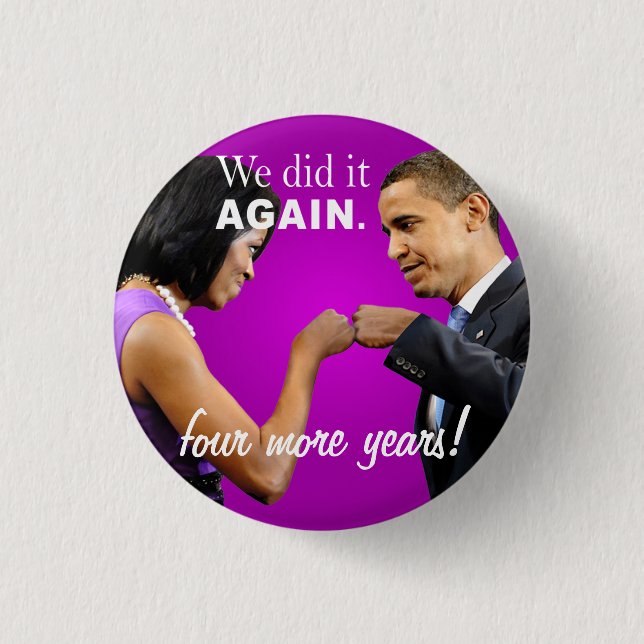 Barack und Michelle Obama Siegfauststoß Button (Vorderseite)
