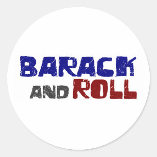 Barack und Rolle Runder Aufkleber