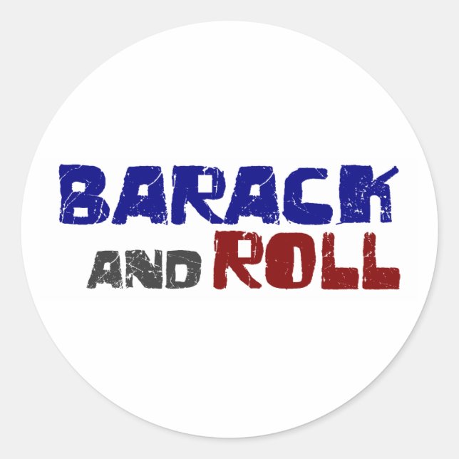 Barack und Rolle Runder Aufkleber (Vorderseite)