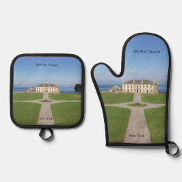 Baracken in Old Fort Niagara Ofenhandschuh & Topflappen-Set