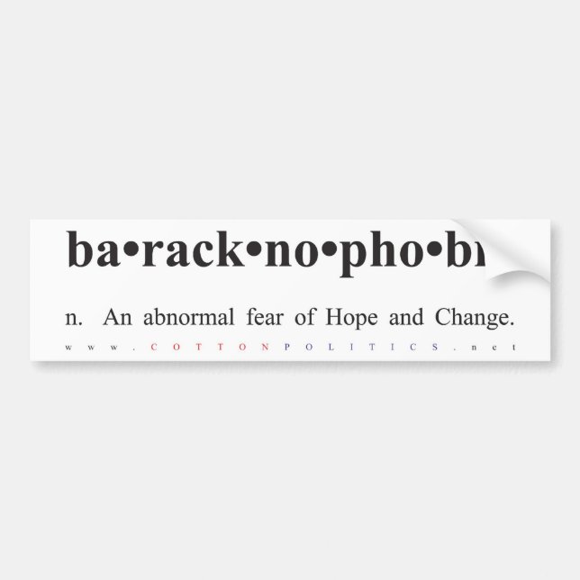 Baracknophobia Autoaufkleber (Vorne)
