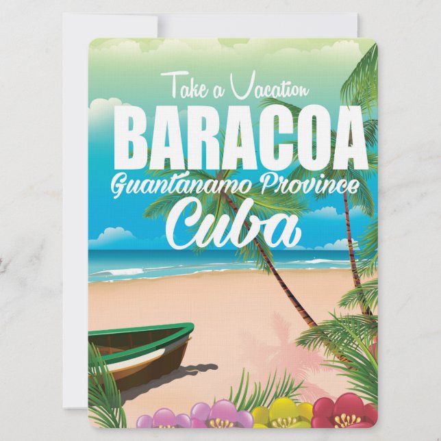 Baracoa Guantánamo Prov Kuba Strandurlaub Poster Einladung (Vorderseite)