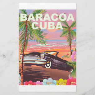 Baracoa Kuba Auto Reiseplakat Briefpapier