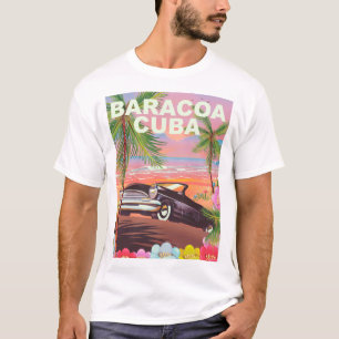 Baracoa Kuba Auto Reiseplakat T-Shirt