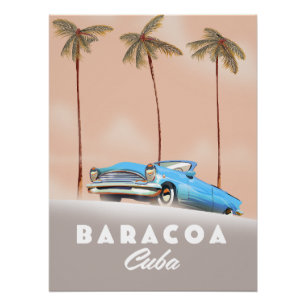 Baracoa Kuba Oldtimer Poster