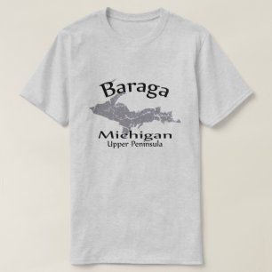 Baraga Michigan Map Design T - Shirt