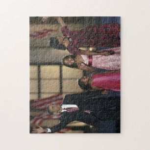 Barak Obama Familie winkt Puzzle