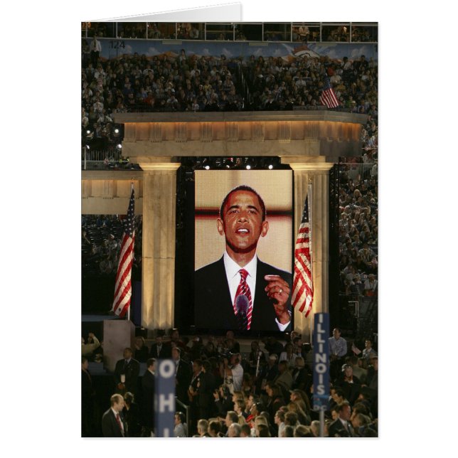 Barak Obama spricht in der letzten Nacht des (Vorne)