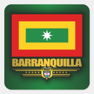 Baranquilla-Flagge Quadratischer Aufkleber