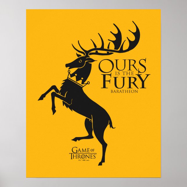Baratheon Sigil - Uns ist der Zorn Poster (Vorne)