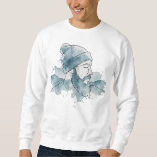 Barba Beanie Aquarell Blau Sweatshirt