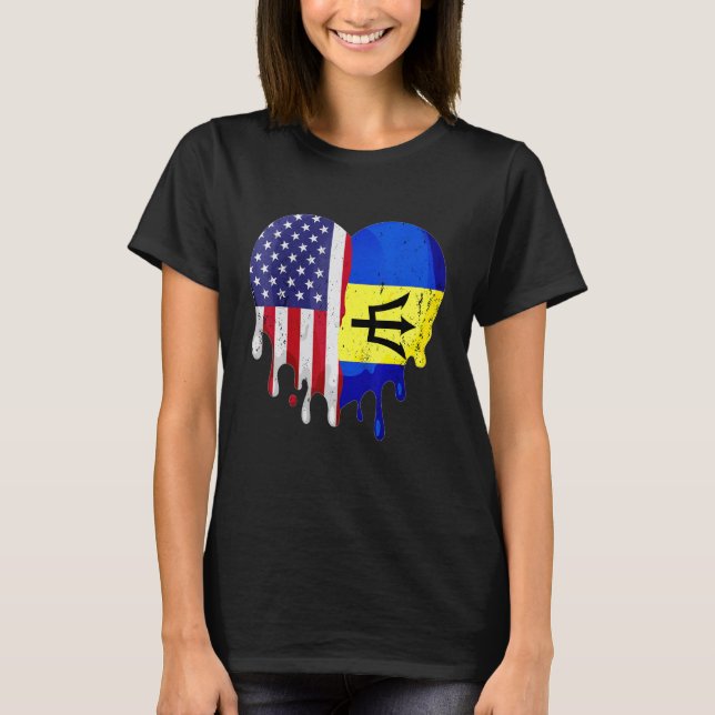 Barbadian American Patriot Grown Country Melting H T-Shirt (Vorderseite)