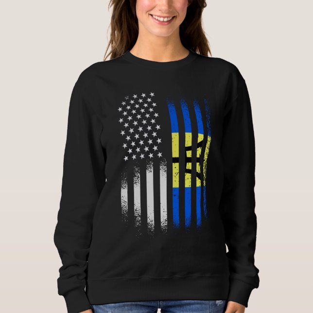 Barbadian American Patriot Grown Country USA Flags Sweatshirt (Vorderseite)