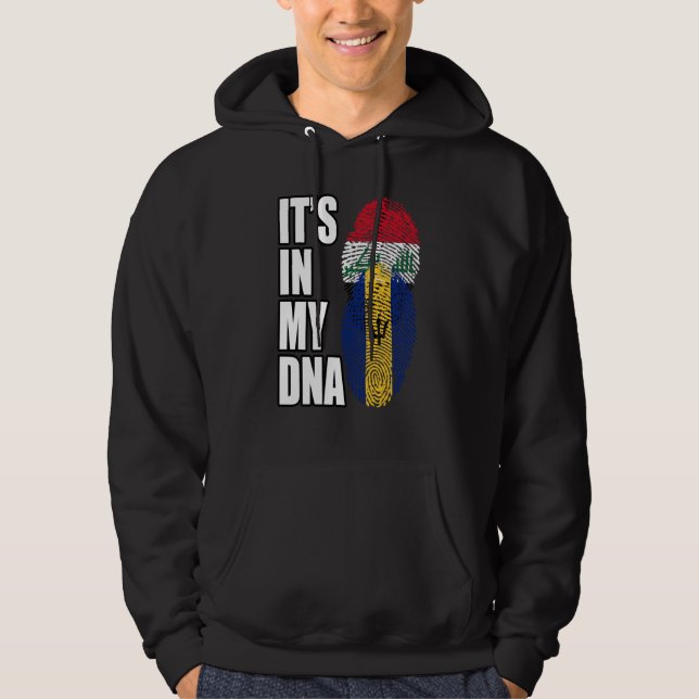 Barbadian And Iraqi Mix DNA Flag Heritage Hoodie (Vorderseite)
