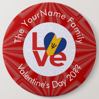Barbadian Red LIEBE Flag Personalisiert Button