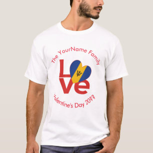 Barbadian Red LIEBE Flag Personalisiert T-Shirt