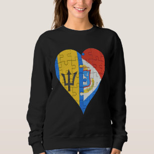 Barbadian Sint Maartener Flag Herz Sweatshirt