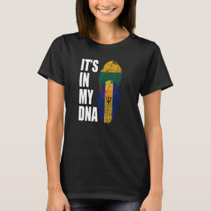Barbadisch und Litauisch gemischtes DNA-Erbe-Flagg T-Shirt