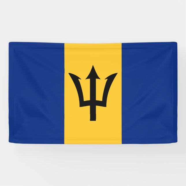 Barbadische Flagge (Barbados) (Bajan) Banner (Horizontal)