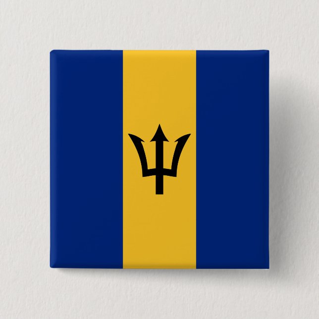 Barbadische Flagge (Barbados) (Bajan) Button (Vorderseite)